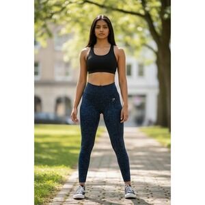 Gymshark Womens Size XS Adapt Blue Camo High Rise Seamless Leggings New